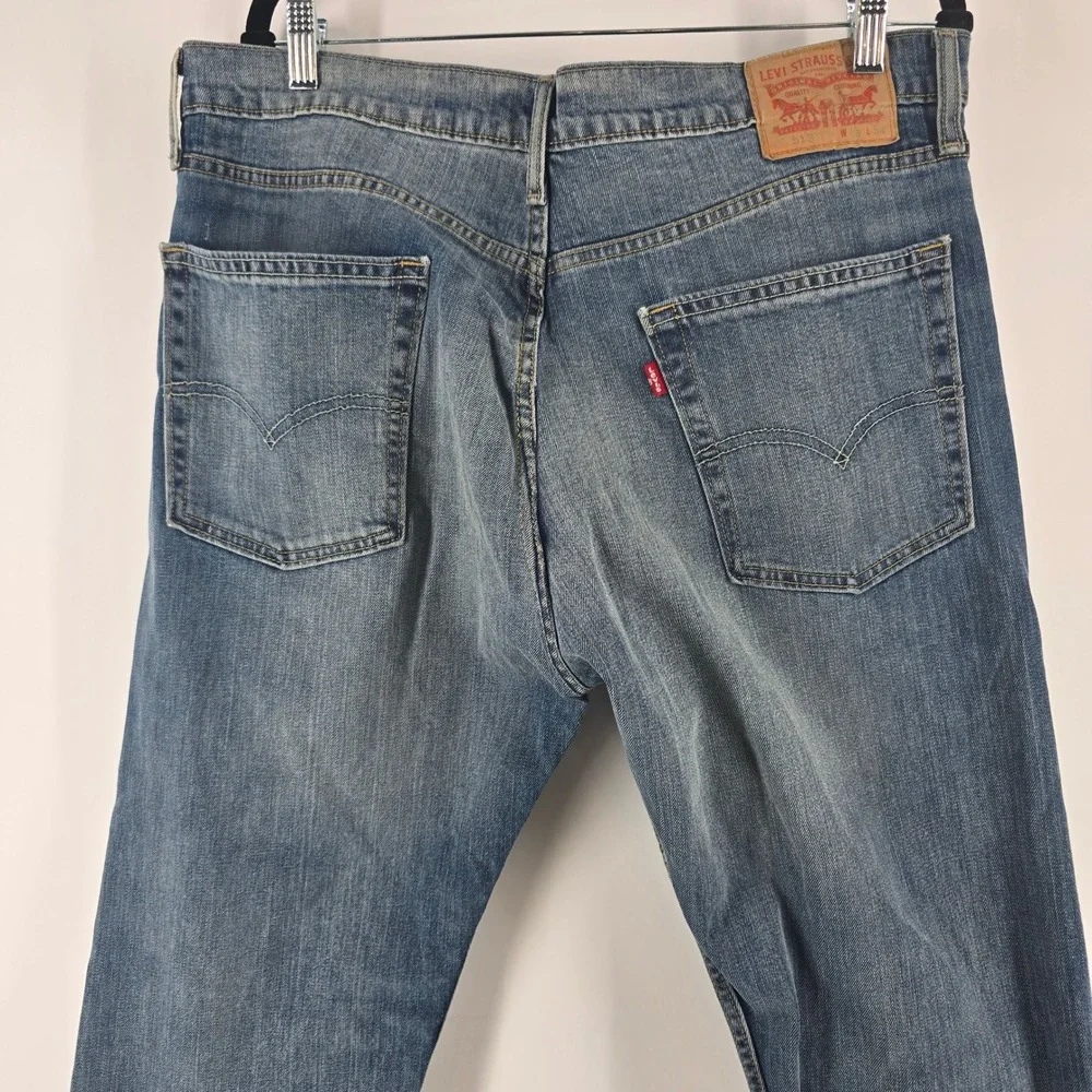 Levi's 513 Slim Straight Jeans Mens 36x34 Blue Medium Wash Denim Pants